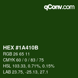 Color code: HEX #1A410B | qconv.com