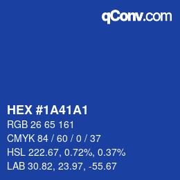 カラーコード: HEX #1A41A1 | qconv.com