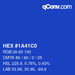 カラーコード: HEX #1A41C0 | qconv.com