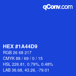 Color code: HEX #1A44D9 | qconv.com