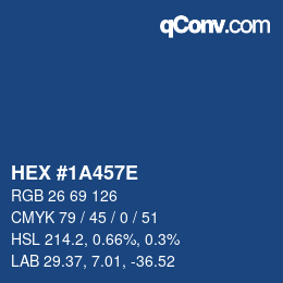 Color code: HEX #1A457E | qconv.com