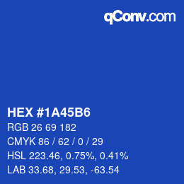 Color code: HEX #1A45B6 | qconv.com