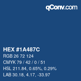 カラーコード: HEX #1A487C | qconv.com
