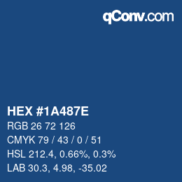 Color code: HEX #1A487E | qconv.com