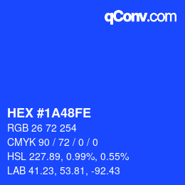Color code: HEX #1A48FE | qconv.com