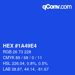Color code: HEX #1A49E4 | qconv.com