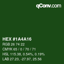 カラーコード: HEX #1A4A16 | qconv.com