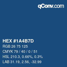 Color code: HEX #1A4B7D | qconv.com