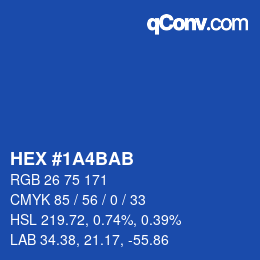 Color code: HEX #1A4BAB | qconv.com