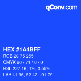 Color code: HEX #1A4BFF | qconv.com