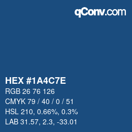 Color code: HEX #1A4C7E | qconv.com