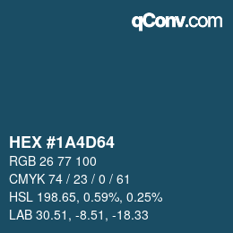 Color code: HEX #1A4D64 | qconv.com