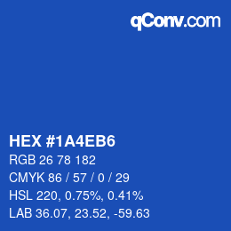 Color code: HEX #1A4EB6 | qconv.com