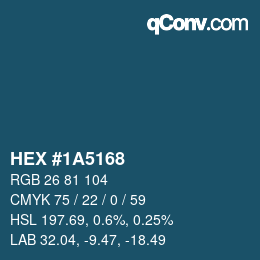 Color code: HEX #1A5168 | qconv.com