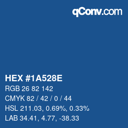 Color code: HEX #1A528E | qconv.com