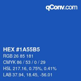 カラーコード: HEX #1A55B5 | qconv.com