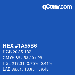 Color code: HEX #1A55B6 | qconv.com