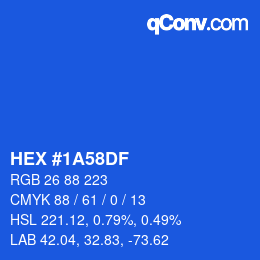 Color code: HEX #1A58DF | qconv.com