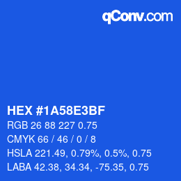 Farbcode: HEX #1A58E3BF | qconv.com