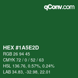 Color code: HEX #1A5E2D | qconv.com