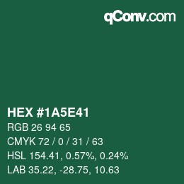 Color code: HEX #1A5E41 | qconv.com