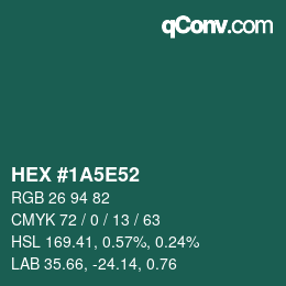 Color code: HEX #1A5E52 | qconv.com