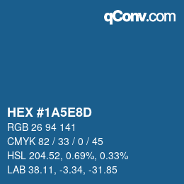 カラーコード: HEX #1A5E8D | qconv.com