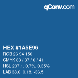 カラーコード: HEX #1A5E96 | qconv.com