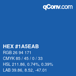 Color code: HEX #1A5EAB | qconv.com