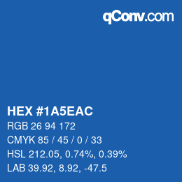 Color code: HEX #1A5EAC | qconv.com