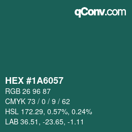 Color code: HEX #1A6057 | qconv.com
