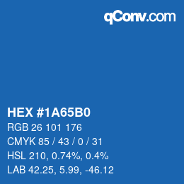 Color code: HEX #1A65B0 | qconv.com