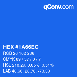 Color code: HEX #1A66EC | qconv.com