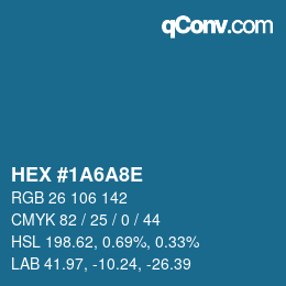 Color code: HEX #1A6A8E | qconv.com