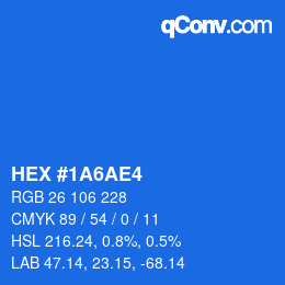 Color code: HEX #1A6AE4 | qconv.com