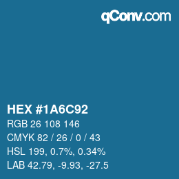Color code: HEX #1A6C92 | qconv.com
