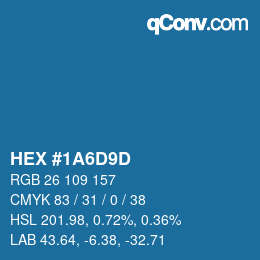 Color code: HEX #1A6D9D | qconv.com