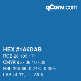 Color code: HEX #1A6DAB | qconv.com