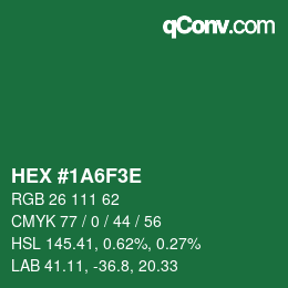 Color code: HEX #1A6F3E | qconv.com