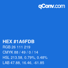 Color code: HEX #1A6FDB | qconv.com