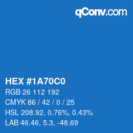Color code: HEX #1A70C0 | qconv.com