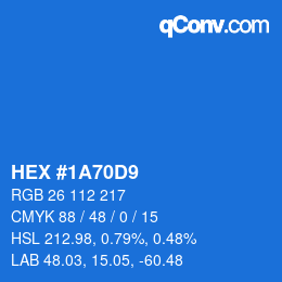 Color code: HEX #1A70D9 | qconv.com