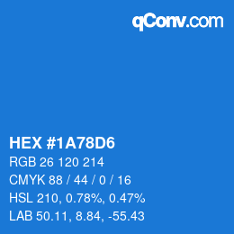 Color code: HEX #1A78D6 | qconv.com