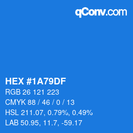 颜色代码: HEX #1A79DF | qconv.com