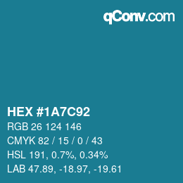 Color code: HEX #1A7C92 | qconv.com