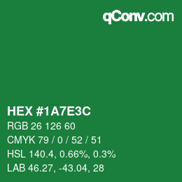 Color code: HEX #1A7E3C | qconv.com