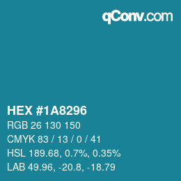Color code: HEX #1A8296 | qconv.com