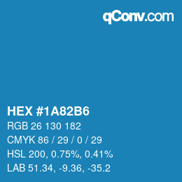 Color code: HEX #1A82B6 | qconv.com
