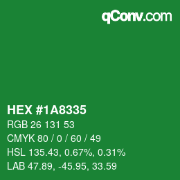 Código de color: HEX #1A8335 | qconv.com