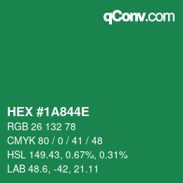 Color code: HEX #1A844E | qconv.com